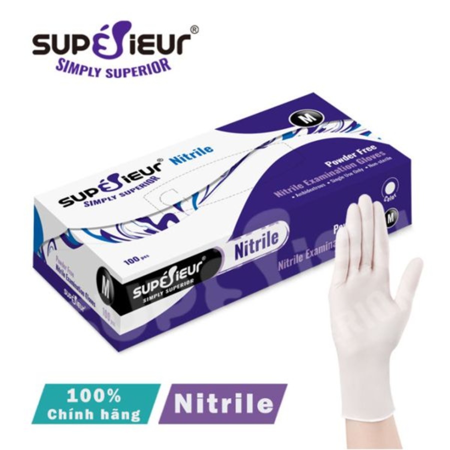 Găng Tay Y Tế Không Bột Nitrile Supérieur