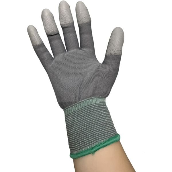 Găng Tay Phòng Sạch Sợi Polyester Phủ Pu Đầu Ngón